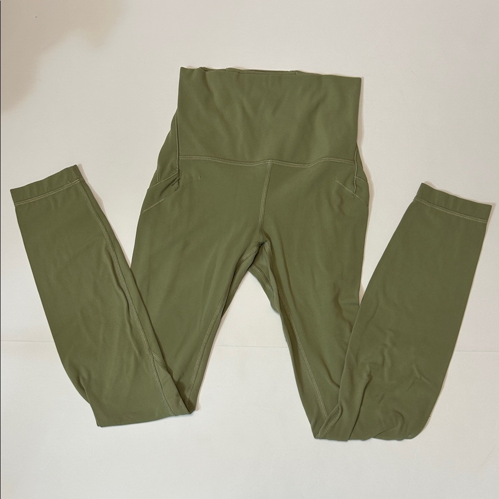 Lululemon Olive Green High-Waisted Leggings Size 2